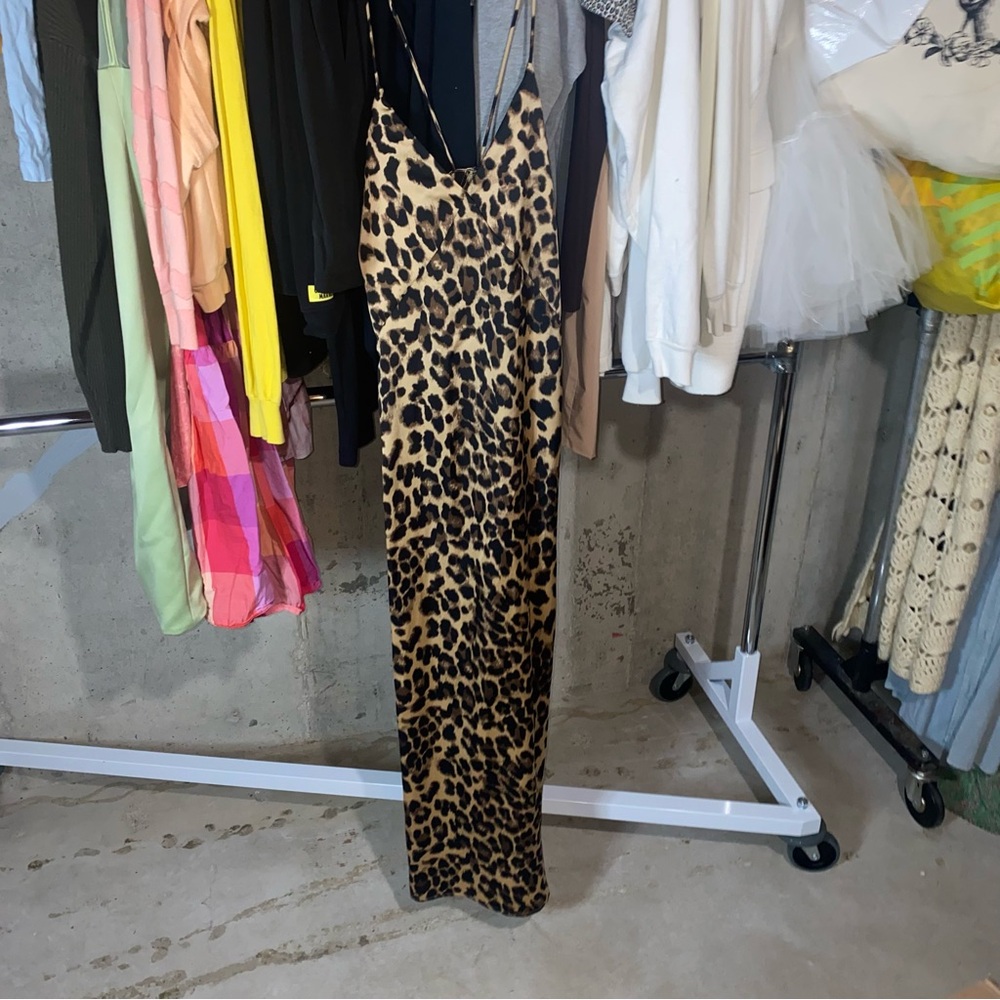 Forever 21 
Leopard Satin Maxi Slip Dress